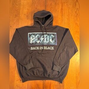 Vintage AC/DC Back in Black 1996 Rock Band Mens Hoodie Sz X-Large